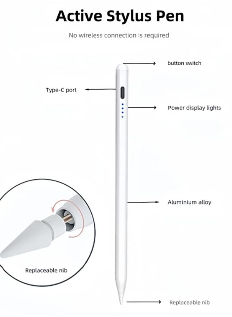 تقليدي - قلم iPad متوافق مع أجهزة Apple iPad (طرازات 2018-2024) – قلم رقمي لأجهزة iPad الجيل 10/9/8/7/6، iPad Air 5/4/3، iPad Pro 6/5/4/3، iPad Mini 6/5 - Image 1