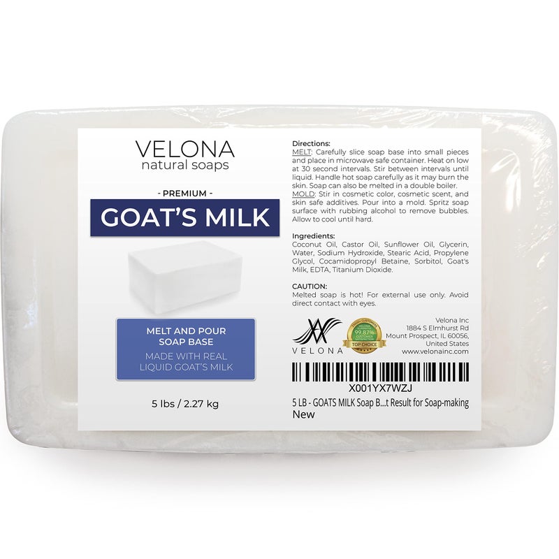 velona 10 LB - Goats Milk Soap Base SLS/SLES Free | Melt and Pour | Natural Bars for The Best Result for Soap-Making - Image 4