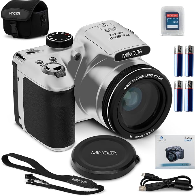 Minolta ProShot MN40Z 20MP Camera, 40X Optical Zoom, 1080p Video (Silver) | Capture sharp photos and video with intuitive controls for travel, family and everyday moments. - Image 1