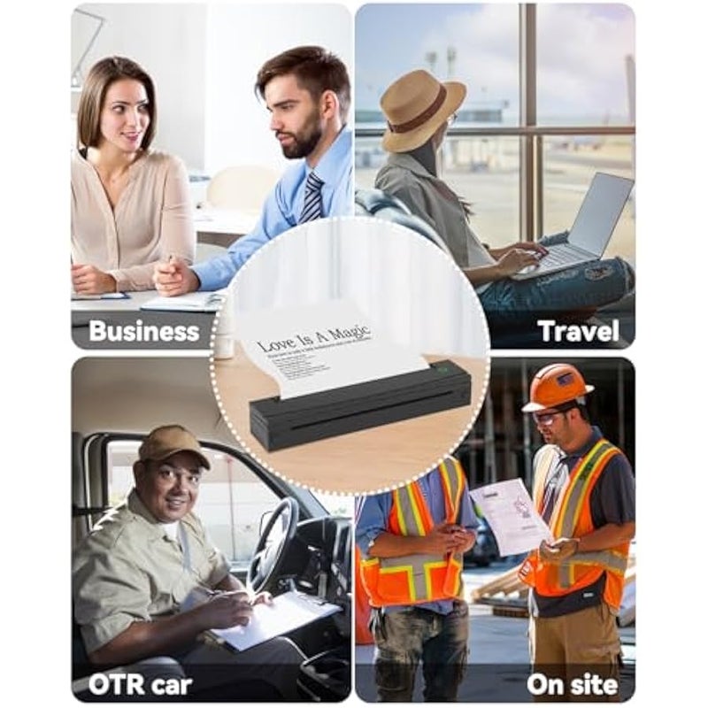 أنكوفو Portable Printer Wireless for Travel, D80 Thermal Printer, Inkless Printers, Compatible with iOS, Android, Laptop, Supports 8.5 x 11 US Letter & A4 & A5 for Home Use, Office, Vehicles, Black - Image 5