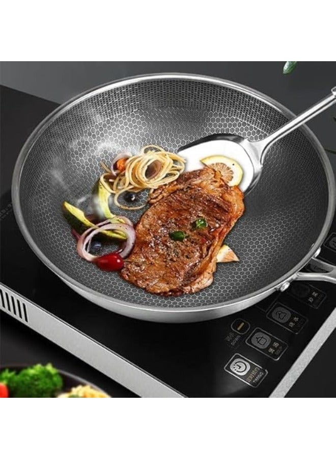Stir Fry Pan Set: Nonstick Skillet for Induction & Gas, Chef's Choice Cookware with Smokeless Honeycomb Surface  - Image 2