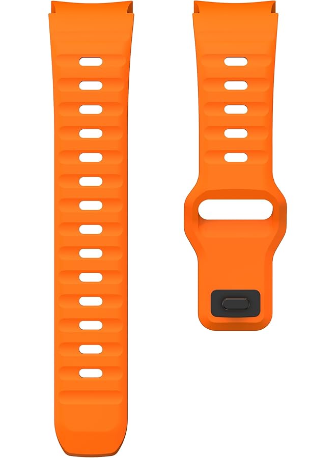 Dado No Gap Silicone Band Compatible With Samsung Galaxy Watch 6 5 4 47 46 45 44 43 42 40Mm Silicone Line Desgin Strap Orange - Image 4