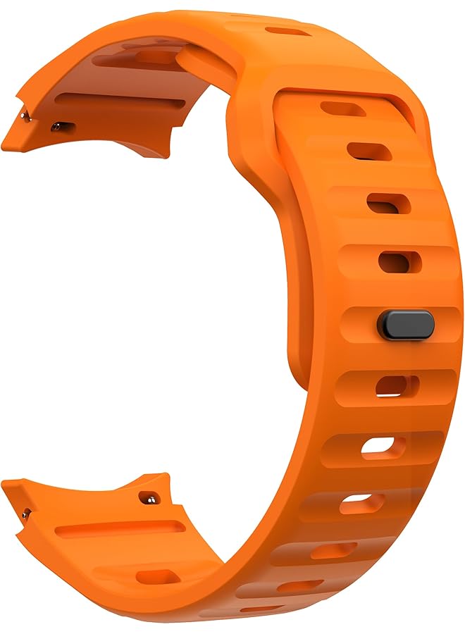 Dado No Gap Silicone Band Compatible With Samsung Galaxy Watch 6 5 4 47 46 45 44 43 42 40Mm Silicone Line Desgin Strap Orange - Image 2
