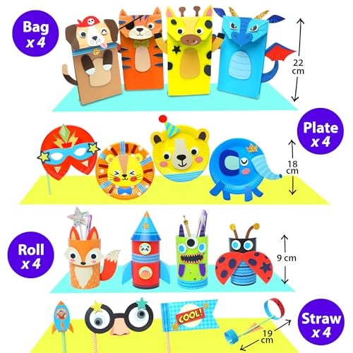 KRAFUN My First Safari Animal Paper Craft Kit, 16 DIY Arts and Crafts Zoo Animal, Organized Craft Activities Supplies Box Assembling Creative Toys for Toddlers, Boys, Girls 3-8 Years Old - Image 5