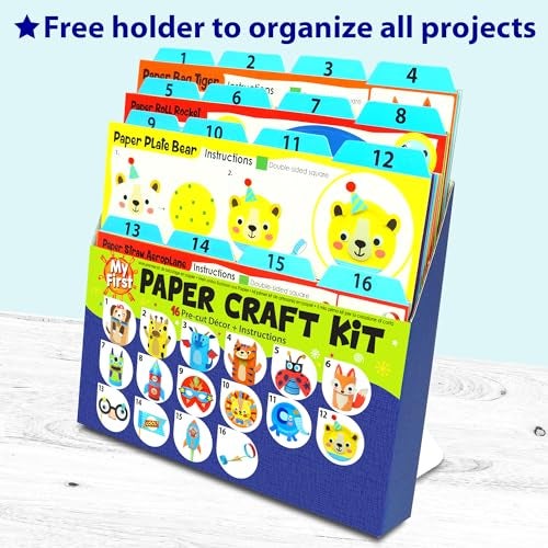 KRAFUN My First Safari Animal Paper Craft Kit, 16 DIY Arts and Crafts Zoo Animal, Organized Craft Activities Supplies Box Assembling Creative Toys for Toddlers, Boys, Girls 3-8 Years Old - Image 3