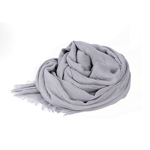 Iristide Womens Long Scarf in Solid Color, Light Weight Large Shawls Wrap for Beach Outdoor Camping Traveling Sunscreen Neckwear 75×43 inch (Grey) - Image 4