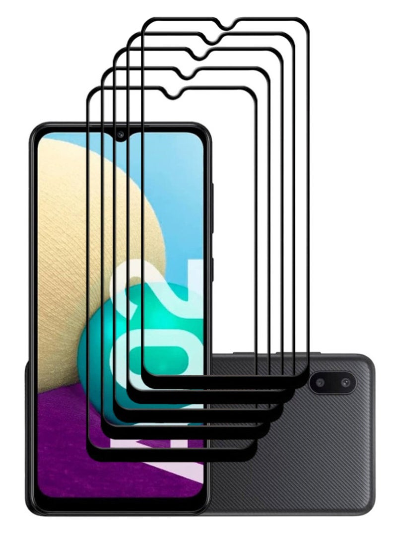 ACLIX 5 Pieces Antistatic ESD Dustproof Premium Quality High Definition Tempered Glass Screen Protector Designed For Samsung Galaxy A02 - Image 1