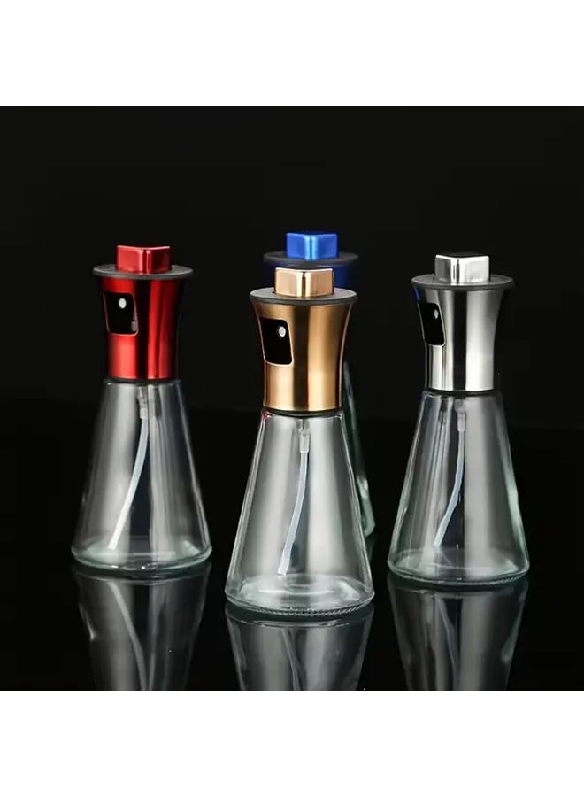 Silvery Stainless Steel Oil Spray Bottle 200ml with Glass Bottle for Cooking Baking Grilling - Image 5