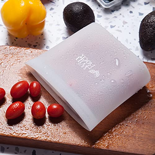 Winrock Reusable Silicone Food Storage Bag, for Microwave, Oven, Fridge, Freezer & Sous Vide Zip Sealed Containers (2 Middle size 32oz 1000ml)… - Image 4