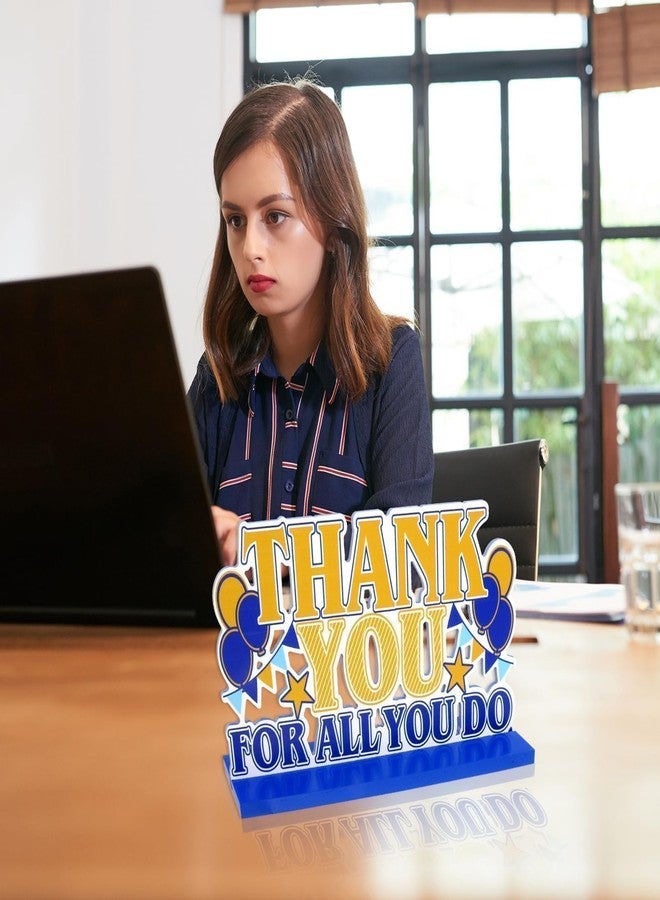 Fancy Land 4 Pcs Employee Appreciation Decorations Thank You Wooden Table Sign Centerpieces for Classroom Office Staff Teacher - Image 5