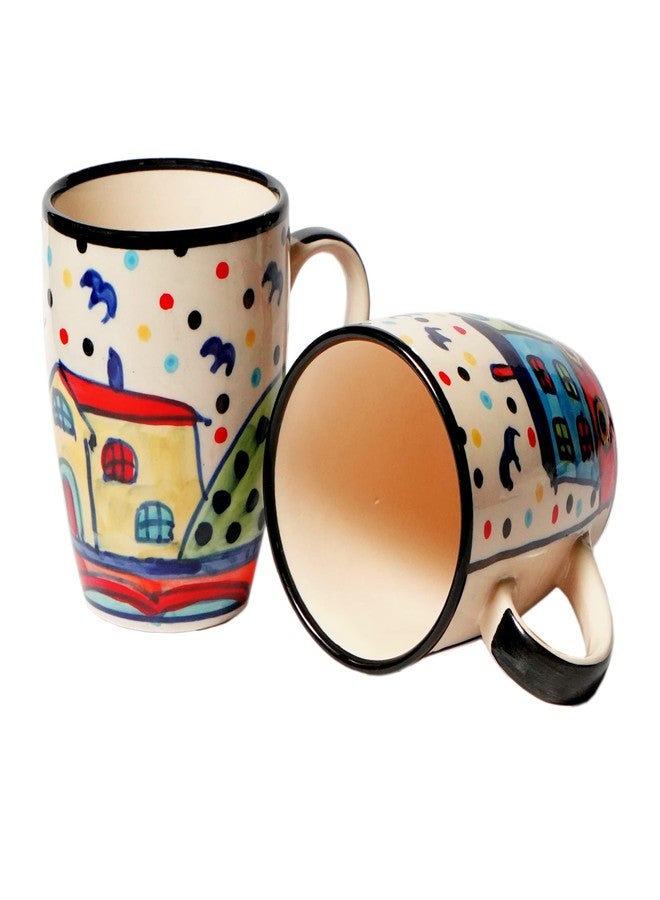 Freakway Hut Hand-Painted Serving Tea Cups Set/Milk Mugs & Ceramic Printed Coffee Mugs Set of 2 (270 ML, Microwave & Dishwasher Safe)_Multicolor - Image 3