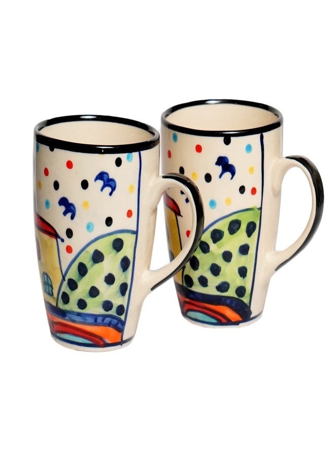 Freakway Hut Hand-Painted Serving Tea Cups Set/Milk Mugs & Ceramic Printed Coffee Mugs Set of 2 (270 ML, Microwave & Dishwasher Safe)_Multicolor - Image 2