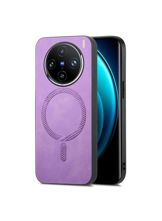 The Bros Case For vivo X100 Pro 5G Retro Magsafe Magnetic PU Back Cover Phone Case