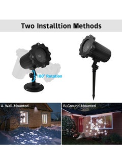 General Snowflake Projector Light with Outdoor Ground Stake, IP65 Waterproof Decorative Snowfall LED Lighting Wall Mount and Floor Mount Garden Patio Indoor Festival Projector Light  - Image 3