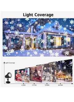 General Snowflake Projector Light with Outdoor Ground Stake, IP65 Waterproof Decorative Snowfall LED Lighting Wall Mount and Floor Mount Garden Patio Indoor Festival Projector Light  - Image 4