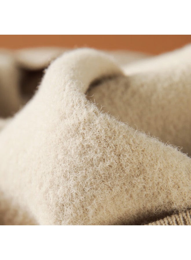 Markless Men's Knitted Sweater Autumn Winter Fleece Thickened Heavy Warm Base Shirt 1719 Olive Gray Mock Neck XL - Image 3