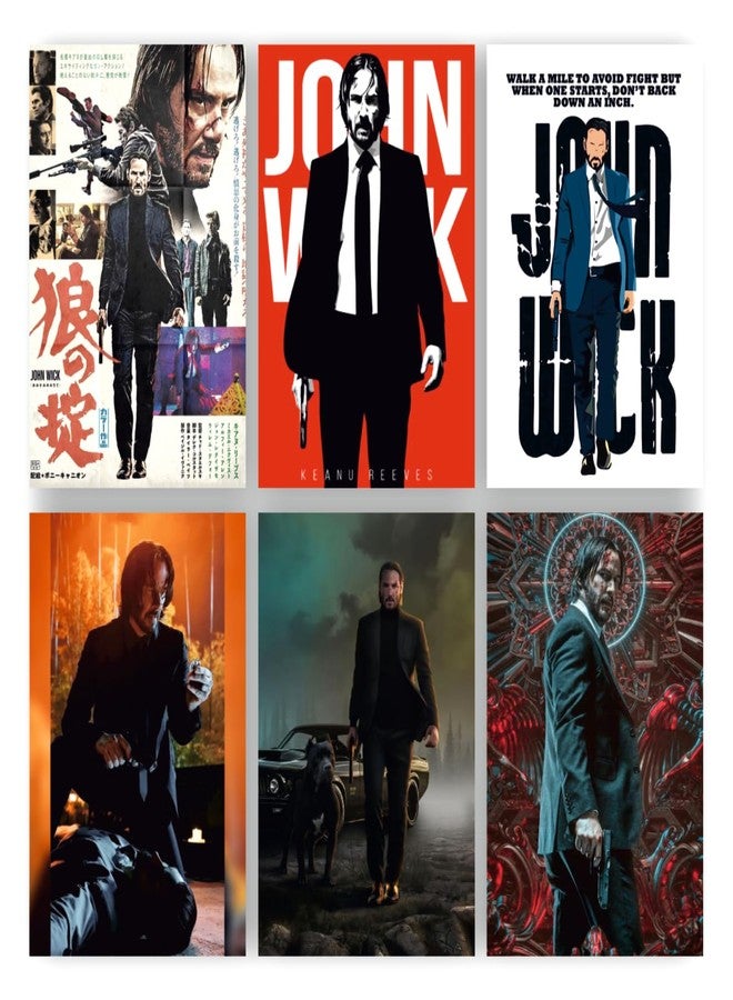 SAW John Wick Aesthetic Posters Wall Art For Home Bedroom Living Room Office Student Wall Decor 8x12 inch (A4 Size) Set of 6 - Image 1