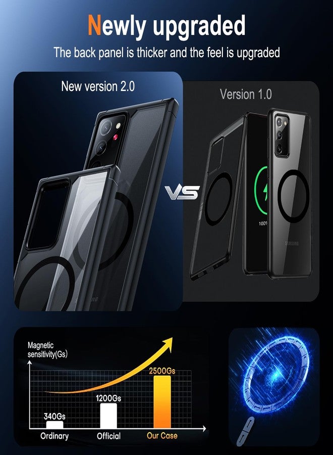 Guizzcg Case for Samsung Galaxy Note 20 Ultra, Compatible with MagSafe, Translucent Matte Back, Drop-Proof, Shockproof, Protective Case, Anti-Fingerprint, Black - Image 2