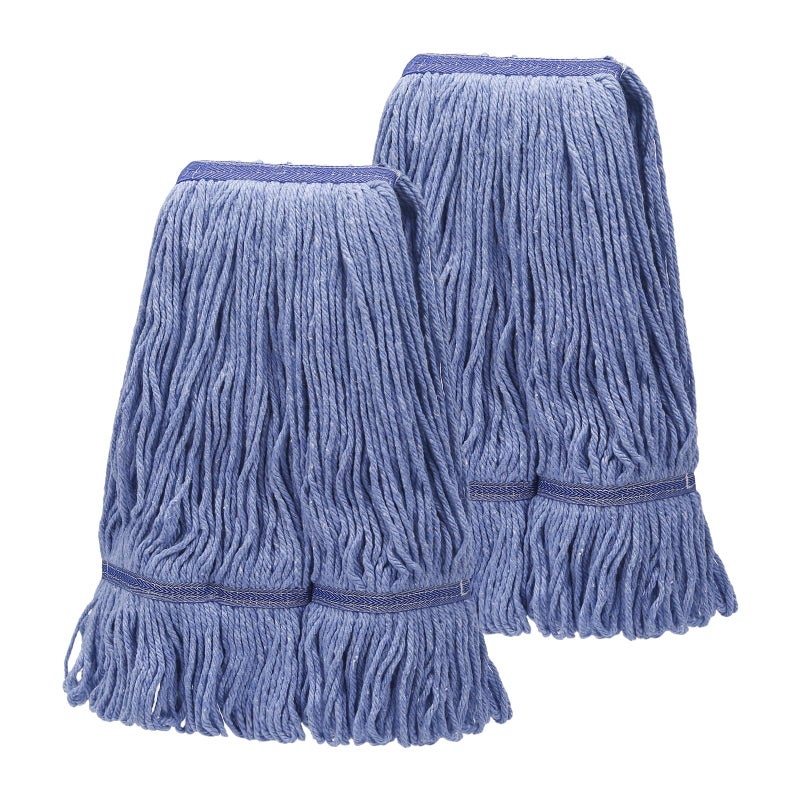 Hakfhsd 2 Pack Heavy Mop Replace Headï¼Œmop Head Replacement,Commercial mop Heads,Reusable Mop Head Refills-Replacement Mop Heads SuitableWet Industrial Blue Cotton Looped End String Head Refill (Blue) - Image 1