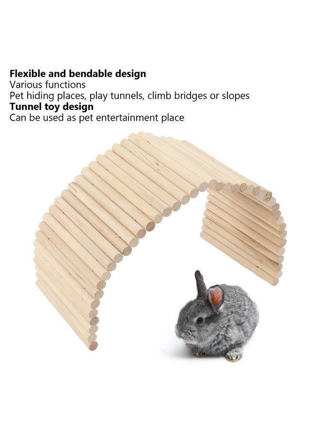 Tnfeeon Tnfeeon Pet Hideout Bridge,Wooden Rodents Chewing Climbing Tunnel Small Animal Bendy Bridge Ramp Hut Hideout for Guinea Pigs Ferrets Hedgehogs Chinchillas and Other Rodents - Image 2