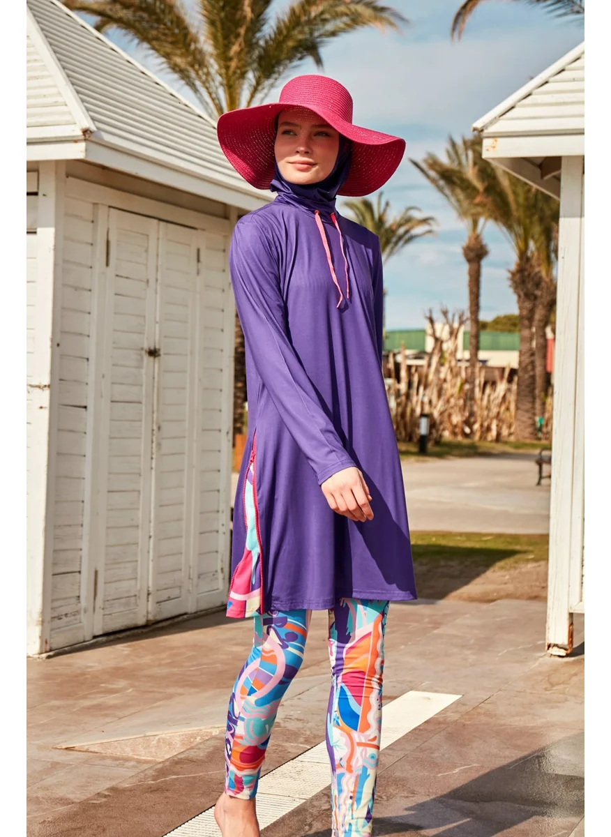 Marina Lycra Purple Full Covered Hijab Swimsuit M2496