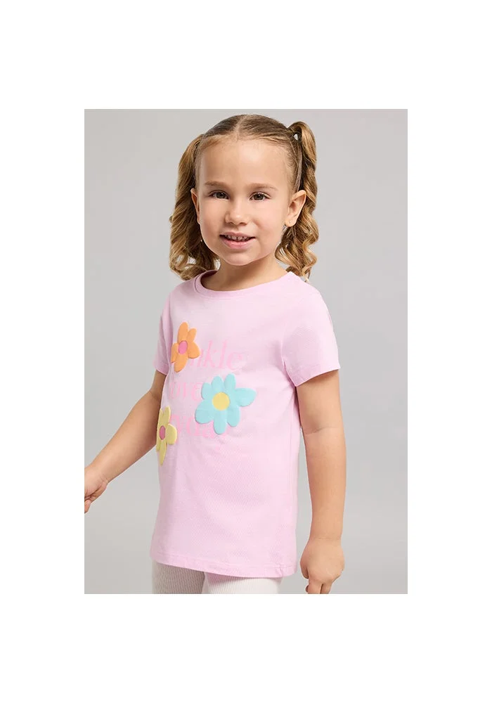 R&b Printed T-Shirt with Crew Neck and Short Sleeves