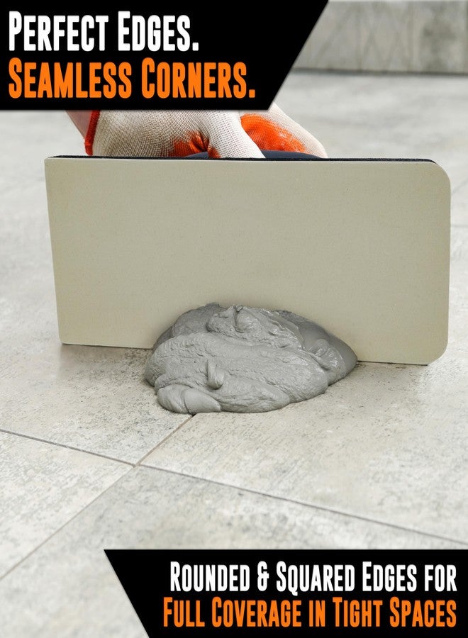 AMERICAN MUTT TOOLS عوامة الجص الاحترافية من Mutt Tools مقاس 9.5 بوصة × 4 بوصة - أداة تنعيم غير لاصقة من مادة EVA للبلاط والبناء والجدران الجافة - عوامة الجص المطاطية بمقبض مريح - مجموعة أدوات حشو البلاط - Image 4