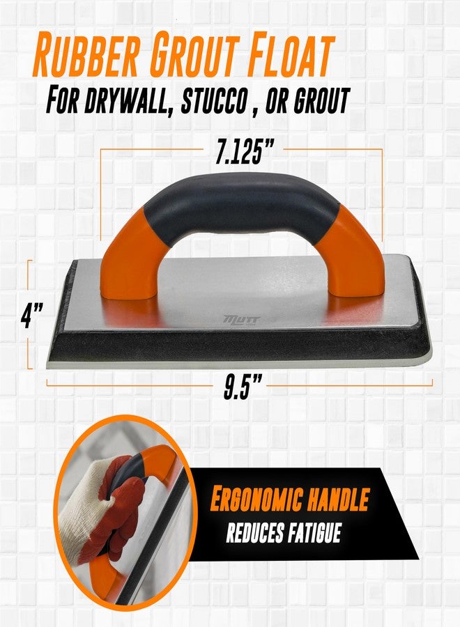 AMERICAN MUTT TOOLS عوامة الجص الاحترافية من Mutt Tools مقاس 9.5 بوصة × 4 بوصة - أداة تنعيم غير لاصقة من مادة EVA للبلاط والبناء والجدران الجافة - عوامة الجص المطاطية بمقبض مريح - مجموعة أدوات حشو البلاط - Image 3