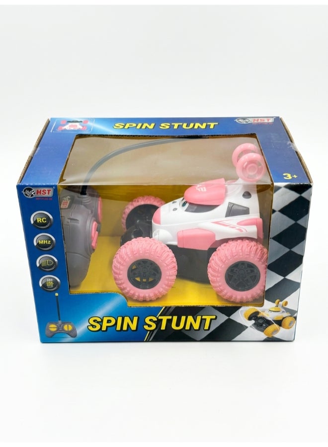 HST Mini Flashing Spin Stunt RC Car for Kids with LED Lights and 360° Rotating Action – Assorted Colors - Image 1