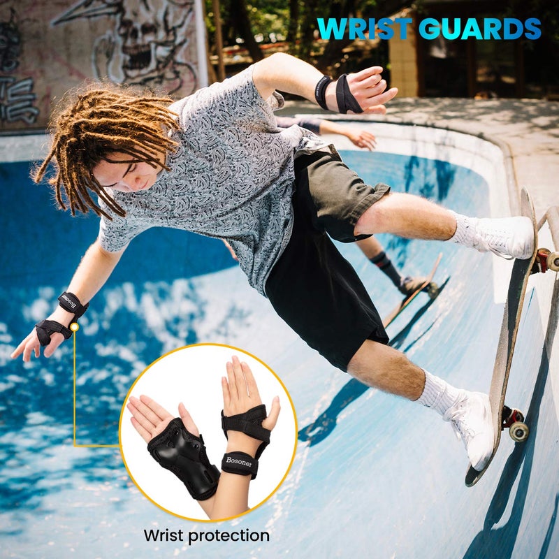 Bosoner Wrist Guard, BOSONER Wrist Guards for Roller Skating, Skateboarding, Wristsavers Brace Protective Gear for Adults/Kids/Youth (1 Pair) - Image 2