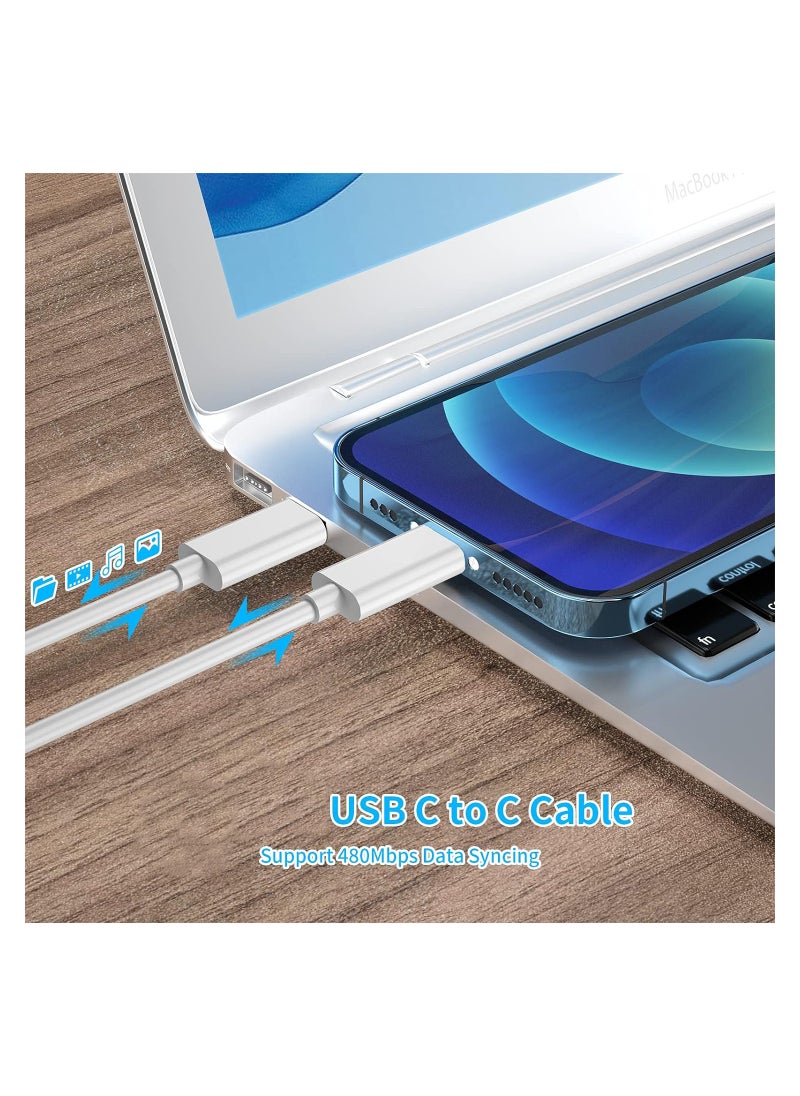 KASTWAVE - 140W USB-C Power Adapter for MacBook/MacBook Air/iPad Pro - for MacBook Pro 16/15/ 14/13 Inch 2022/2021/2020/2019/2018, Included 1.8M USB C to C Cable (White) - Image 1
