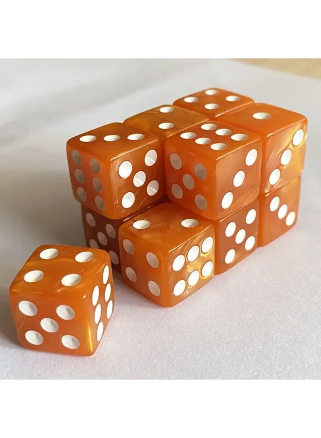 مجموعة أحجار نرد أكريليك 12 قطعة بلون لؤلؤة القهوة بنقشة للألعاب اللوحية والحفلات - Image 4