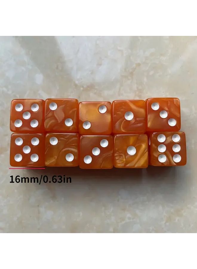مجموعة أحجار نرد أكريليك 12 قطعة بلون لؤلؤة القهوة بنقشة للألعاب اللوحية والحفلات - Image 3