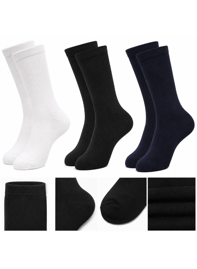 Boys Cotton School Uniform Socks, 5-Pair Pack, Navy - Image 5
