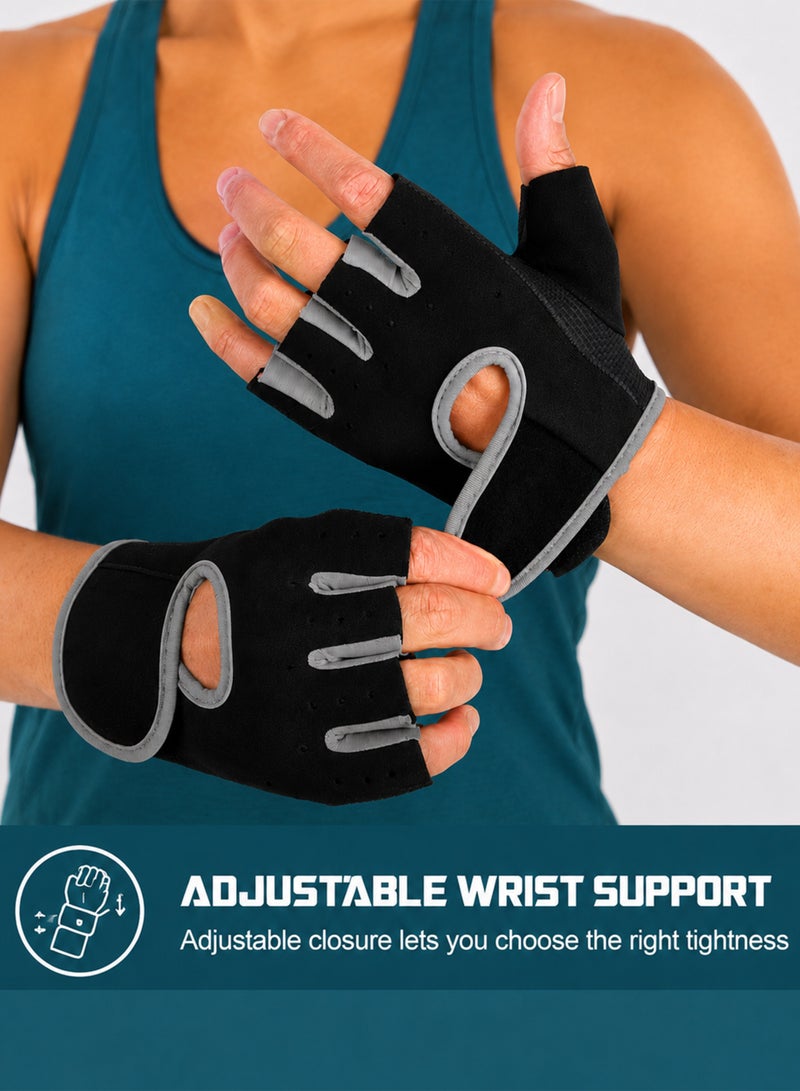 DBLEW Workout Gloves for Men and Women, Gym Weight Lifting Gloves Protection Support Gloves for Hand Pain, Minor Scrapes, Sprains and Bumps, Twist, Arthitis and Therapeutic Heat Retention, Anti-Slip Protection Breathable Half Finger Gloves for Sports, Cycling, Weight Training, Pull-up, Gym Fitness and Home Workouts - Image 3
