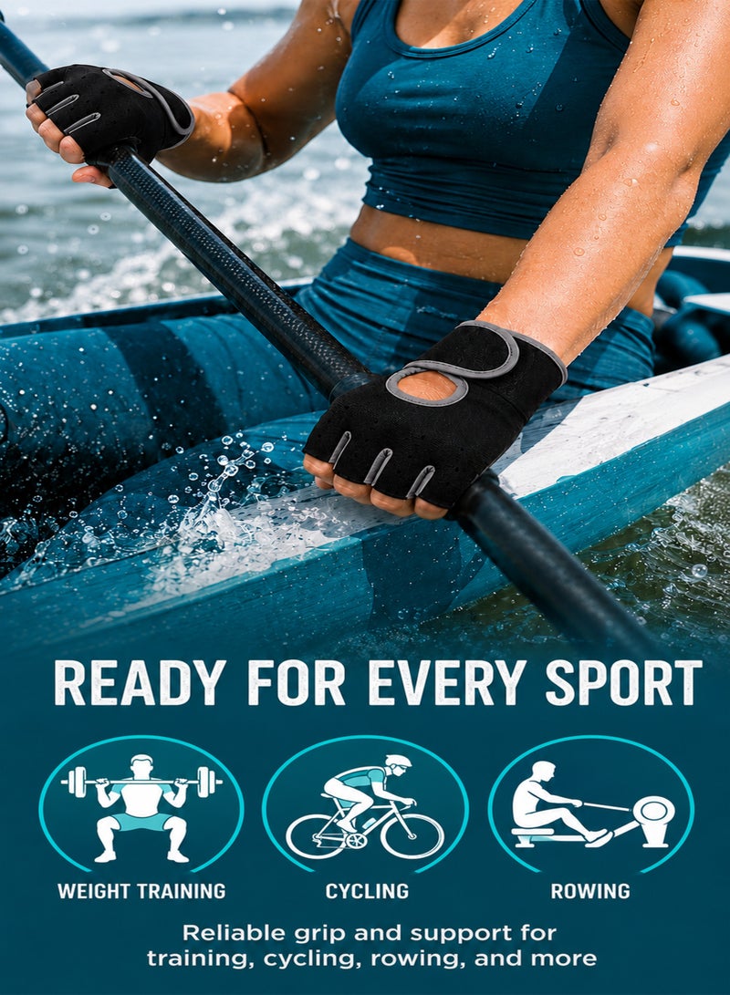 DBLEW Workout Gloves for Men and Women, Gym Weight Lifting Gloves Protection Support Gloves for Hand Pain, Minor Scrapes, Sprains and Bumps, Twist, Arthitis and Therapeutic Heat Retention, Anti-Slip Protection Breathable Half Finger Gloves for Sports, Cycling, Weight Training, Pull-up, Gym Fitness and Home Workouts - Image 5