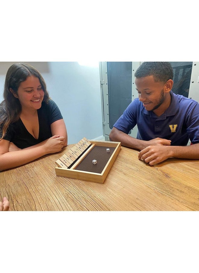 WE Games Deluxe Wood 12 Numbers Shut The Box Game  - Image 2