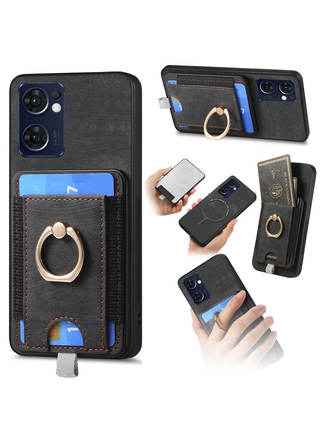 إيروريكس جراب هاتف جلدي بتصميم كلاسيكي قابل للفصل مع حقيبة بطاقات مغناطيسية لهاتف OPPO Reno7 5G - Image 1