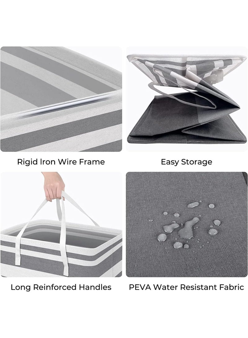 Laundry Basket with Handles, Collapsible Clothes Hamper 2-Pack, Waterproof & Foldable Laundry Hamper for Clothes, Toys and Storage, 60x40x30cm - Image 3