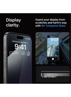 Spigen Glastr Ez Fit [2 Pack] for iPhone 15 Pro MAX Screen Protector Premium Tempered Glass - Full Cover Edge to Edge  - Image 4