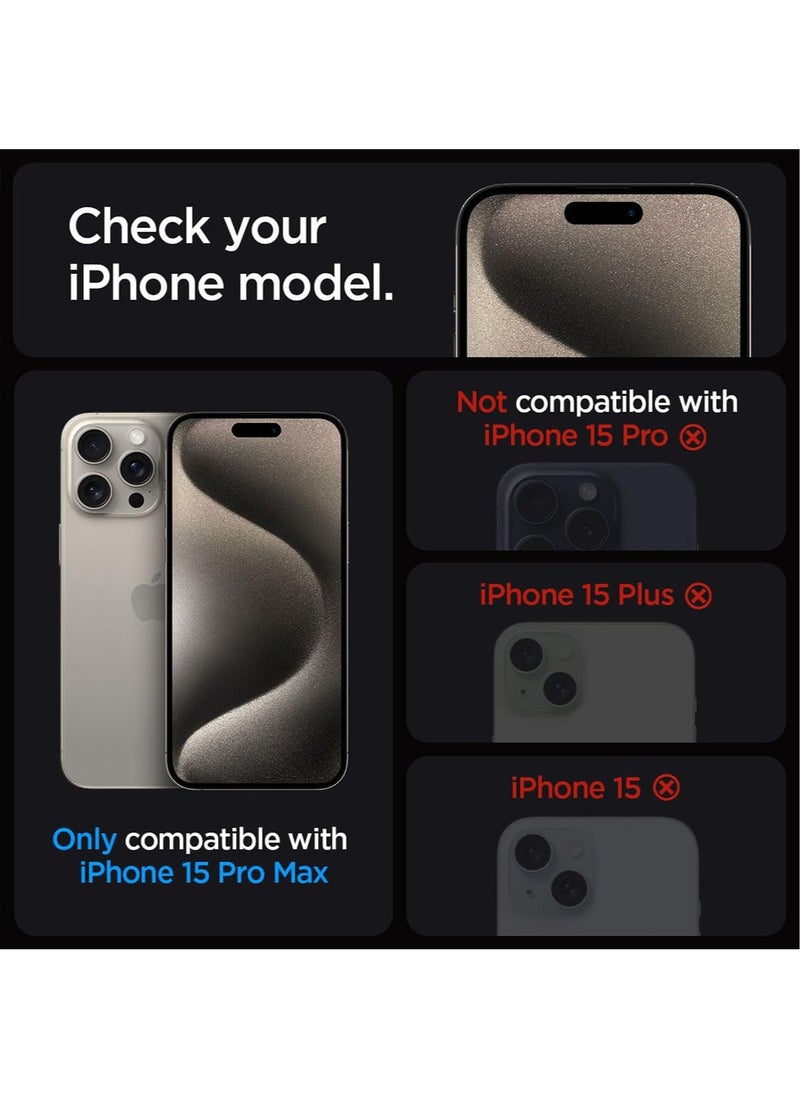 Spigen - واقي شاشة Glastr Ez Fit [عبوة من قطعتين] لهاتف iPhone 15 Pro MAX مصنوع من زجاج مقوى ممتاز - تغطية كاملة من الحافة إلى الحافة - Image 1