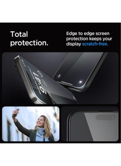 Spigen Glastr Ez Fit [2 Pack] for iPhone 15 Pro MAX Screen Protector Premium Tempered Glass - Full Cover Edge to Edge  - Image 5