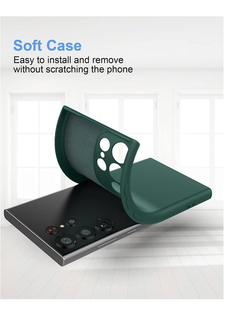 MIGOFAST Samsung Galaxy S24 Ultra Soft Silicone Gelly Rubber Cover Shockproof Matte Finish Back Cover Inner Fabric Lining with Camera Protection Case Green - Image 2