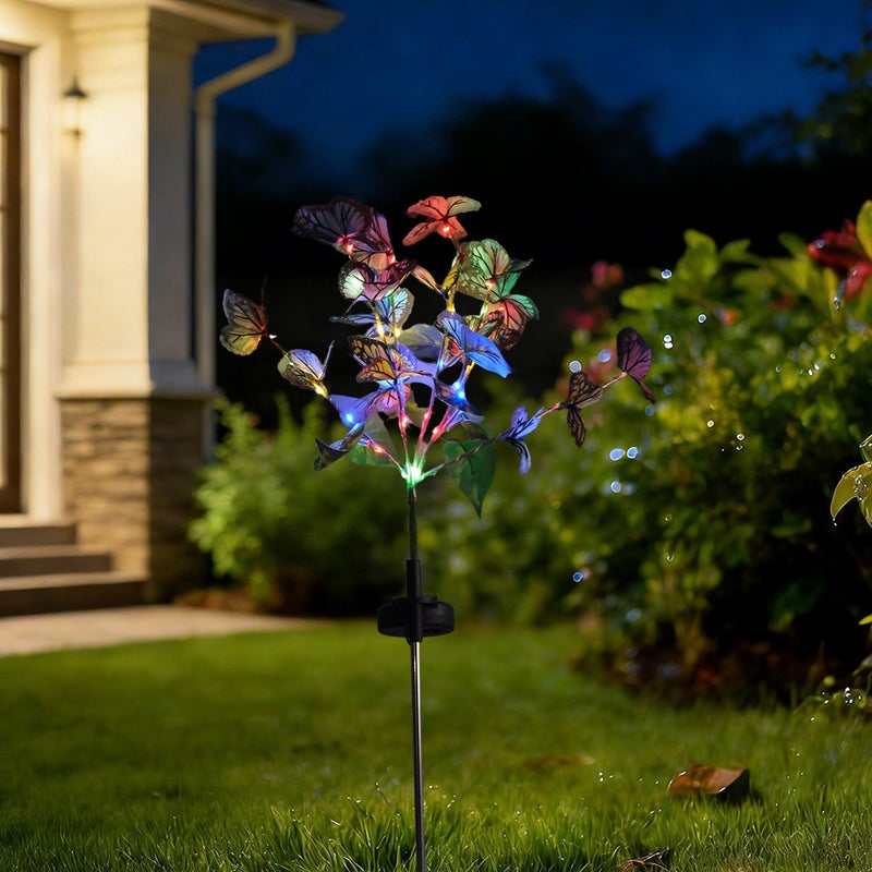 Outdoor Simulation Butterfly Ground Stake Light Solar Charging Lamp for Garden Lawn Decor - Image 5