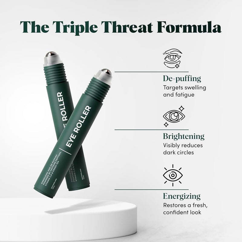 The Wolf Project Under Eye Roller with Caffeine, Vitamin C and Peptides - Energizing Serum for Dark Circles and Puffiness, Fine Lines, Wrinkles - Gel-Based Brightening Cream - Image 3