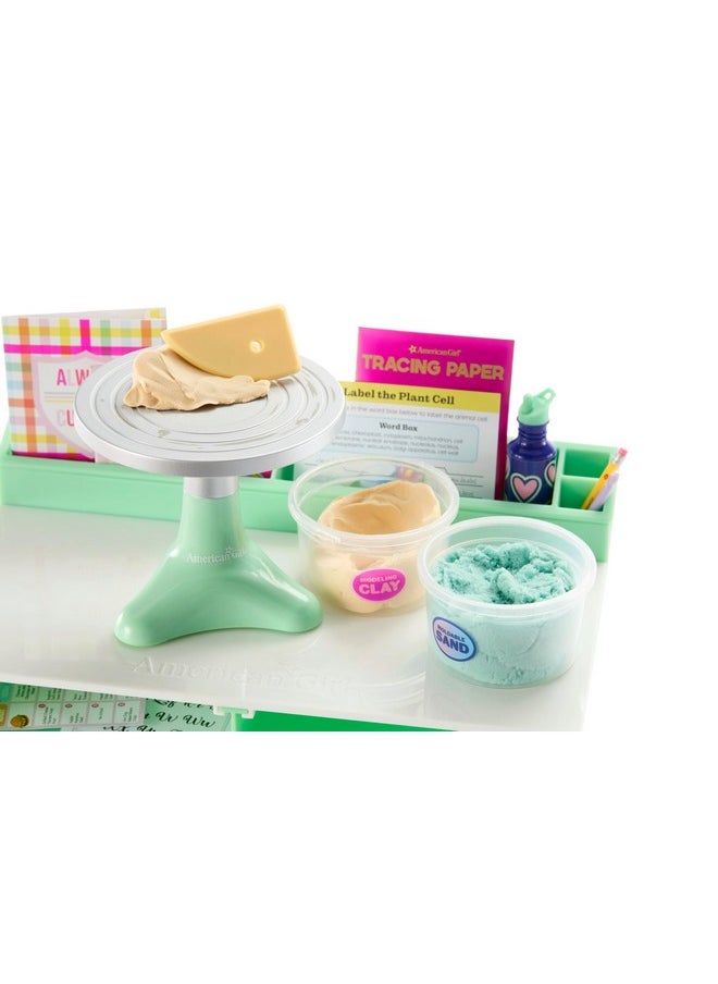 American Girl - Truly Me Love To Explore Art & Science 12Piece Set For 18Inch Dolls With A Tabletop Pottery Wheel, A Pretend Microscope, A White Art Canvas, A Paintbrush, And A Paint Palette Ages 6+ - Image 1