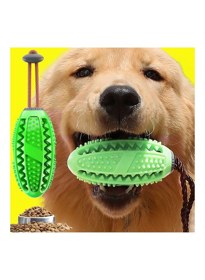NIBEMINENT Food Dispensing Training Ball Tooth Cleaning Chew Toy Green 15.50 x 7.60 7.60cm - Image 1