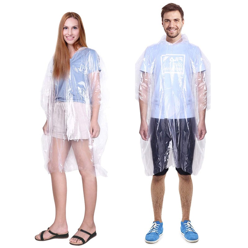 INNOCHEER Rain Ponchos Family Pack of 12, Disposable Emergency Raincoat for Kids and Adults Camping Hiking Outdoors (Clear 12PCS) - Image 3