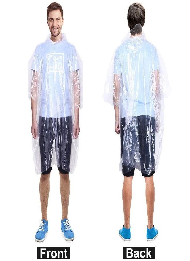 INNOCHEER INNOCHEER Rain Ponchos Family Pack of 12, Disposable Emergency Raincoat for Kids and Adults Camping Hiking Outdoors Activities (12PC Clear)  - Image 4