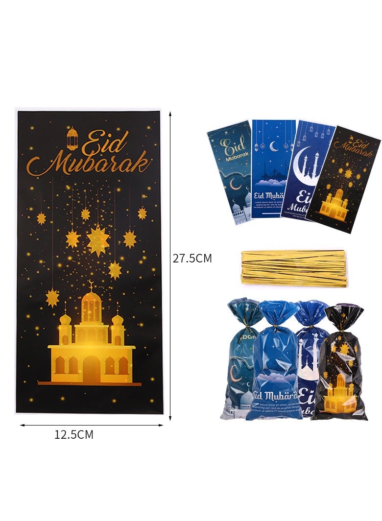 New Party Supplies  Eid Mubarak 4 Mix Styles 50pcs/Pack Gift Bags Plastic Candy Bags - Image 5